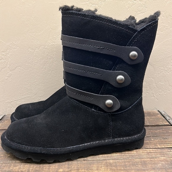 BearPaw Luna Black Short Boots Women’s Size 9 - NEW - Picture 3 of 11